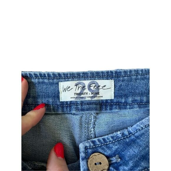 Free People Front Seam Flare Jeans size 29 Raw Hem Blue - Picture 3 of 10